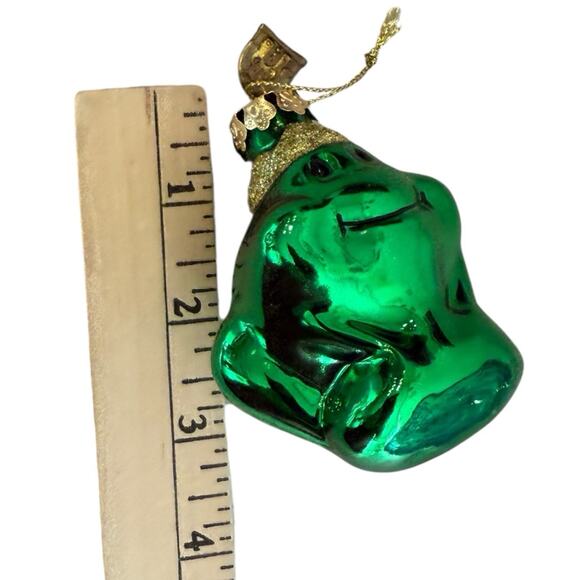 Christmas Ornament Hand Blown Glass Green Frog Thomas Pacconi Classics 2003 Xmas - Picture 8 of 11